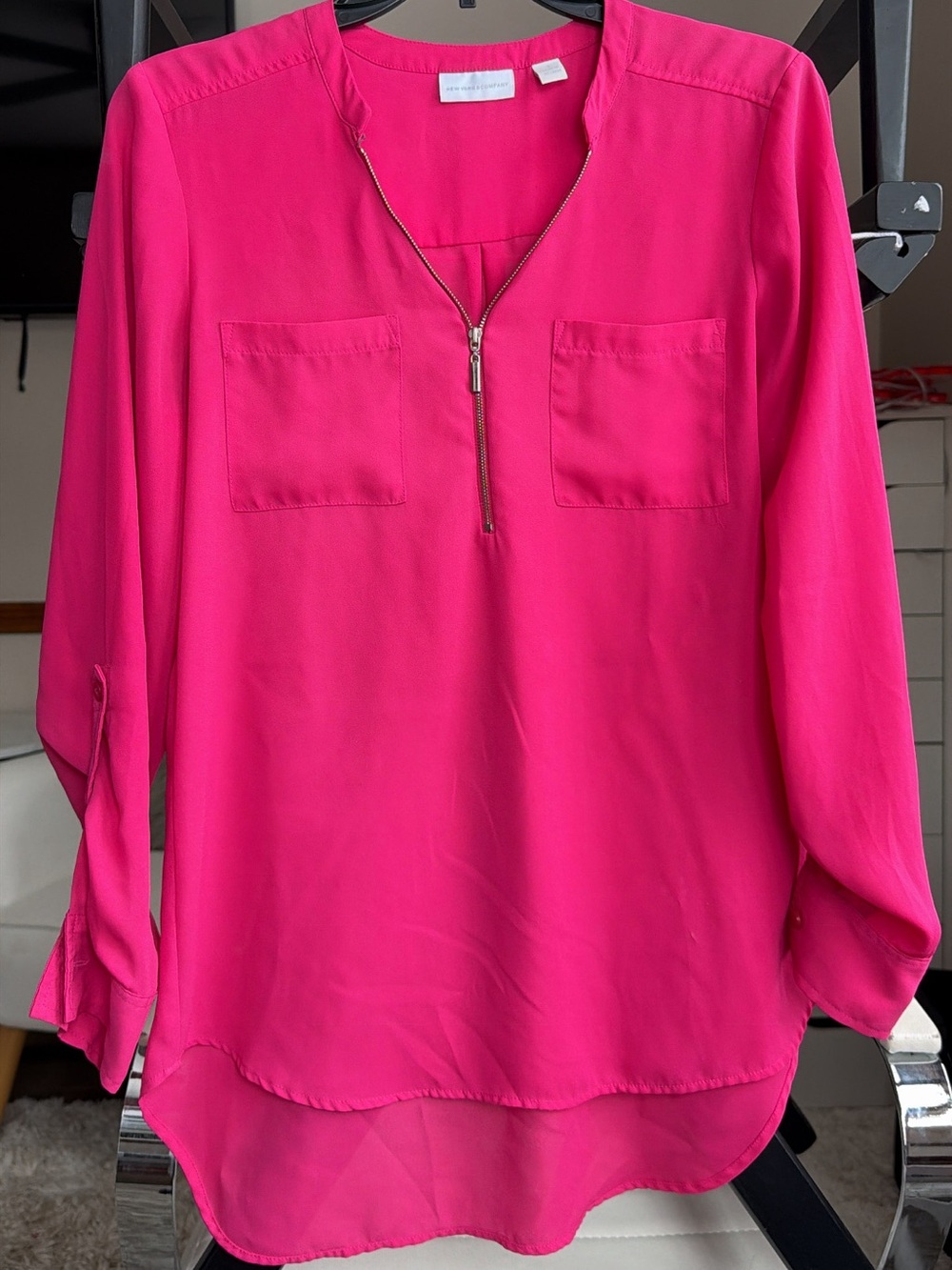 New York and company hot pink blouse